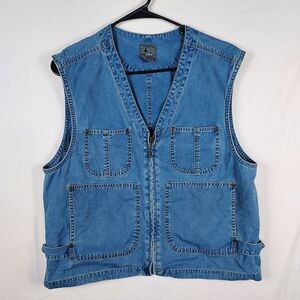 Vintage Lizwear Blue Jean Vest Women's Outdoor Utility Workwear